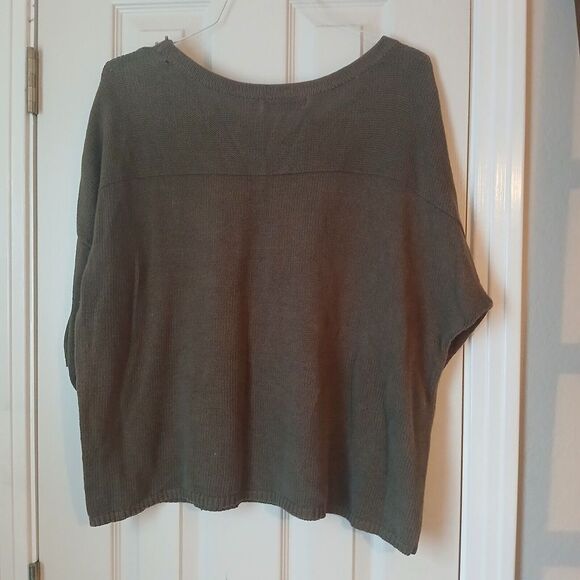 Karma Blue Women's Pull On Sweater Size 3XL Army Green - Picture 2 of 6